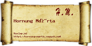 Hornung Márta névjegykártya